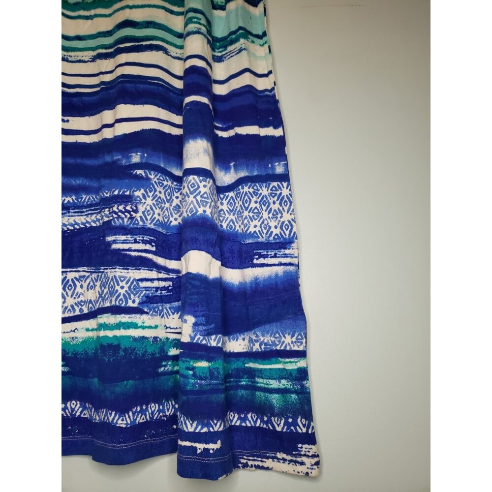 Chicos 1 Women 8 Tank Dress Blue Maxi Stripe Summer Stretch Casual Beach Coastal - Picture 3 of 6